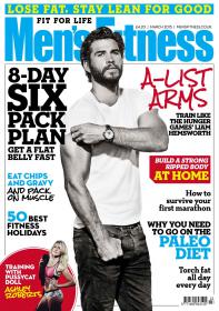 Men's Fitness UK - 8 - Day Six pack Plan + Get a Flat Belly Fast + and How to build a Strong ropped Body at Home  (March 2015)