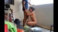 Hottest desi Indian Young couple being fucked in home balcony