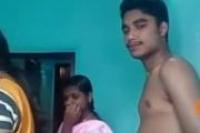 Young boy with cute Indian aunty