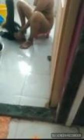 Nude Indian babhi cloth washing in toilet