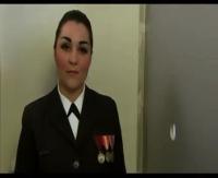 Navy Girl Morena gets Double Facial at Gloryhole