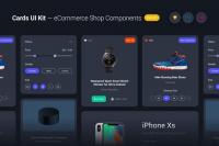 Cards UI Kit - eCommerce Shop Widgets & Components Part 07 - Black