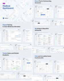 DesignOptimal - Light Medical Dashboard - Sketch UI KIt MedUX