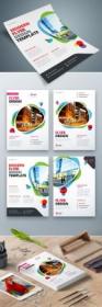 DesignOptimal - Four Flyer Layouts with Layered Abstract Spots
