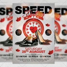 DesignOptimal - PSD Club A5 Template - Speed Dating Party