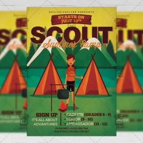 DesignOptimal - PSD Summer A5 Template - Scout Summer Camp