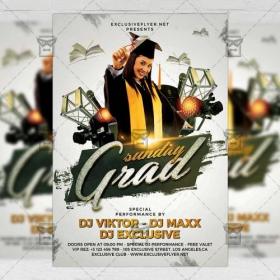 DesignOptimal - PSD Club A5 Template - Graduation Sunday Flyer