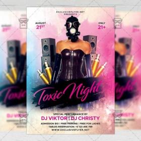 DesignOptimal - PSD Club A5 Template - Toxic Night Flyer