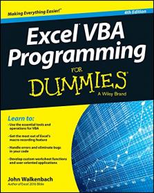 Excel VBA Programming For Dummies, 4th Edition
