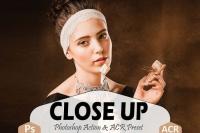 DesignOptimal - Close Up Photoshop Actions And ACR Presets, selfie Ps preset - 289064