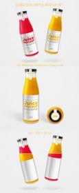 DesignOptimal - Glass Juice Bottles PSD Mockups