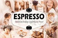 DesignOptimal - Espresso Mobile & Desktop Lightroom Presets, Brown LR preset - 291323