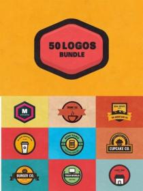 DesignOptimal - 50 Modern and Flat Design Logos & Badges