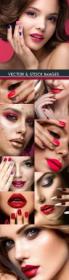 DesignOptimal - Beautiful girl with make-up hairstyle and manicure