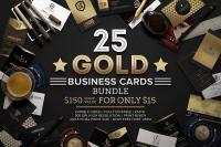 25 Gold Business Cards Bundle [NulledPremium]
