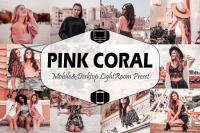 DesignOptimal - Pink Coral Mobile & Desktop Lightroom Presets, Peach modern - 306487