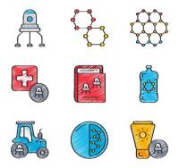 DesignOptimal - 20 Nanotechnology Vector Icons in 5 styles (Flat, Outline, Solid, Sketchy, Soft-Fill)