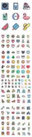 DesignOptimal - 450+  Kawaii Lineal color Icons Vector Set vol3