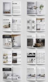 DesignOptimal - Product Catalog Layout with Green and Gray Accents 271282240