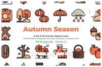 30 Autumn Season Vector Icons