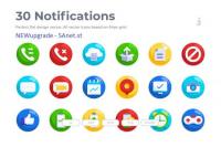 30 Notifications Vector Icons- Flat #2