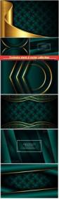 Luxury dark green background with overlap layer