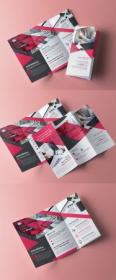 Trifold Brochure Layout with Pink Accents 246488327