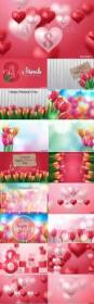 Vector Set - 8 March International Women's Day Background 2