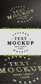 Embossed Golden Text Effect on Leather Mockup 279237284
