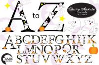 Ghostly alphabet clipart AMB-2643 - 4069616