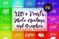 Mightydeals - 120+  Fonts, Photo Mockups and Graphics