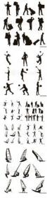 Delivery Man, Volleyball Player and Windsurfing Silhouettes