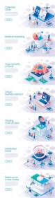 Business scheduling isometric landing page vector template # 3