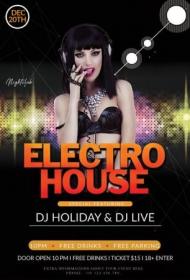 Electro House - Premium flyer psd template