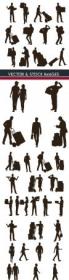 Men and women lifestyle design silhouettes