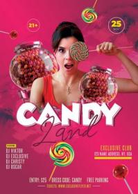 Candyland party - Premium flyer psd template