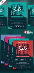 Black Friday Sale Flyer PSD Templates [4 Colors]