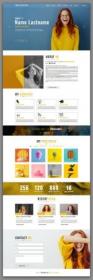 Personal Website Layout with Yellow Accents 313894593