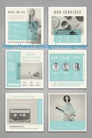 Pale Blue and Light Gray Social Media Square Post Layouts 314311300