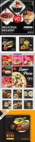 Food and culinary dishes social media design template