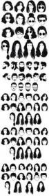 Female and male hairstyle design silhouettes