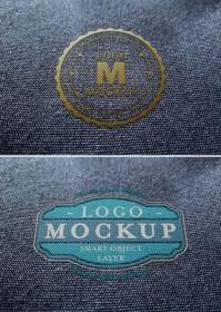 Plastic Logo Mockup on Fabric 315396707