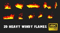 Videohive - 2D Heavy Windy Flames 22920205