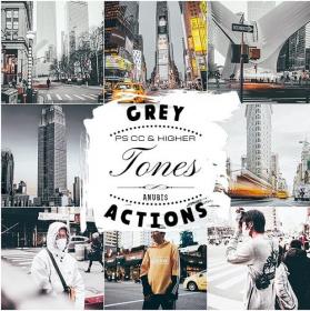 Grey Tones Photoshop Actions - 26207628