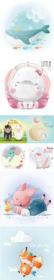 Happy Cute Little Animals Vector Illustration Set Vol 7