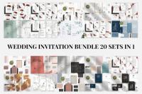 Wedding Invitation Bundle 20 Sets in 1 - 20 Premium Graphics
