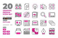 Graphic Design Icon Set (Outline)