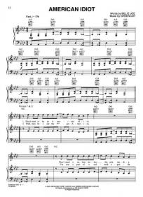 American idiot sheet music