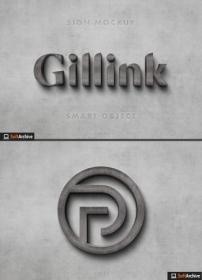 3D Concrete Logo Sign Mockup on Wall 354731103