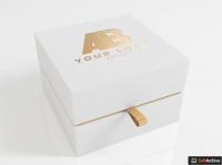Gold Logo on White Luxury Box Mockup 350951977